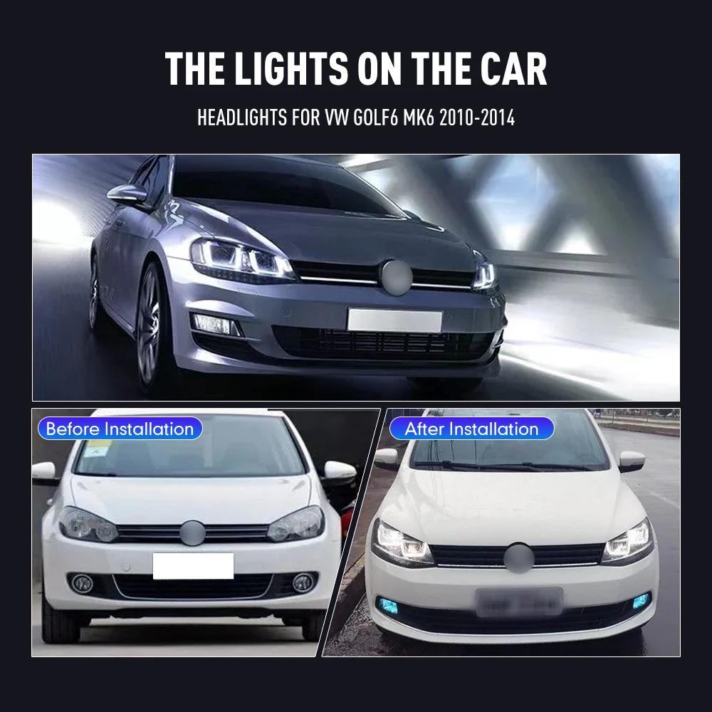 Running Headlamp Led - 2 pezzi Car Styling Lampada frontale