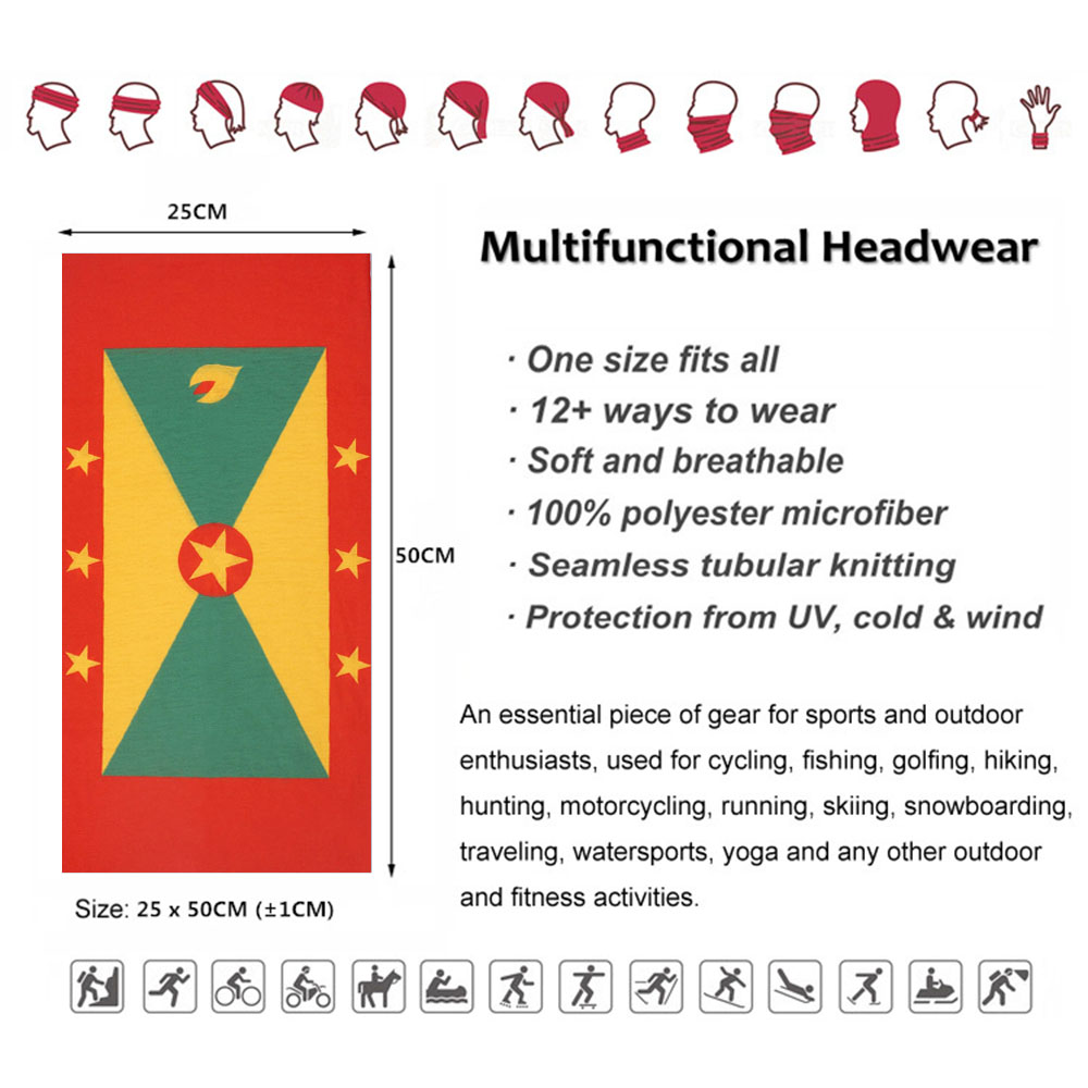 Grenada Flag Pattern Face Band - Running Gear Autumn recensione e prezzo